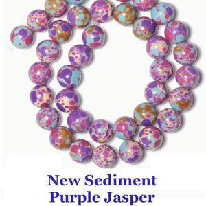 Purple Sea Sediment Jasper  15" Strand